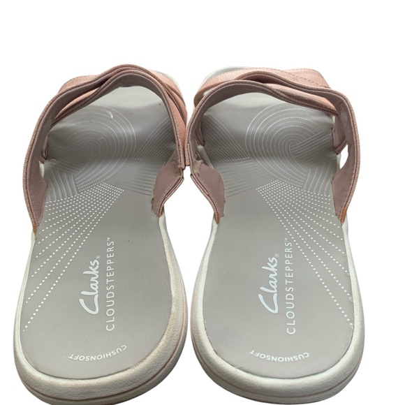 Clarks Cloudsteppers Women's Blush Pink Cross-Strap Slide Sandals - Picture 5 of 8